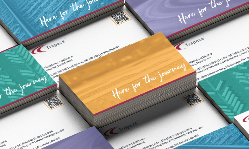 Business card designs for Trapeze Software ULC